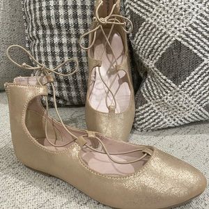 Girls Gold Flats